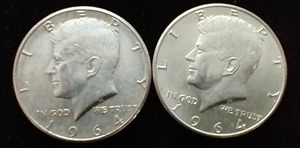 2 90% Silver Kennedy Half Dollars