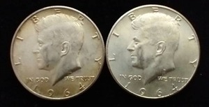 2 90% Silver Kennedy Half Dollars