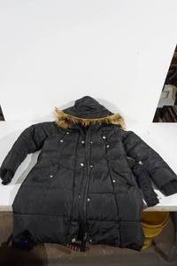 Rocawear Womens Hooded Long Puffer Jacket - Black- Medium