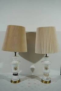 Vintage Table Lamps - Wheat Print