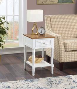Convenience Concepts Country Oxford End Table with Charge Station