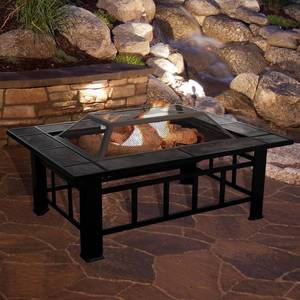 Pure Garden 37 Rectangular Fire Pit