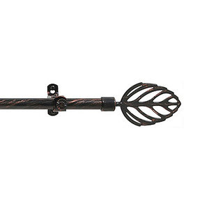 Metallo Leaf Decorative Rod and Finial Set