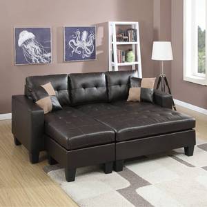 Venetian Worldwide Brentwood Leather Sectional Sofa - Espresso