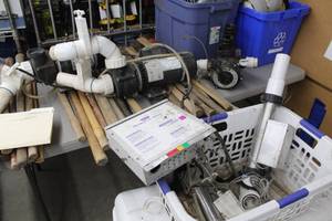 lot 665 image: Hot Tub Pump System - Marquis Spas Control Panel RCRTNL, ClearWater Tech Ozone Generator MZ-250, Hayward Vari-Flo Valve Filter, Ultra Jet 230V Pump Motor