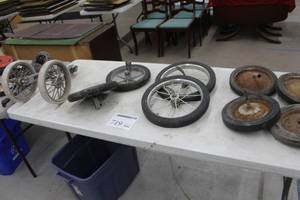 lot 719 image: Lot of (10) Miscellaneous Utility Wheels, Cart Wheels