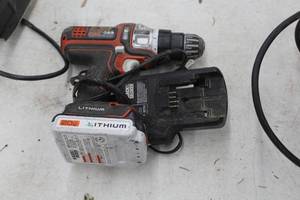 lot 442 image: Black & Decker 20V Drill, Battery and Charger