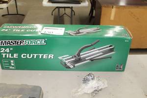 lot 450 image: Menards MasterForce 24 Tile Cutter (in original box)