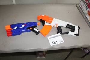 lot 481 image: Lot of (2) Nerf Guns - Doomlands Impact Zone, Oval-Strike