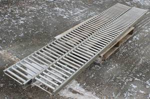 2 Gravity Roller Bed Conveyor Sections Lot  8 Ft Long X 9 12 Inch Wide