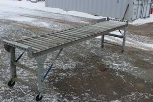 Roller Conveyor On Casters 121 Inch Long X 24 Inch Wide