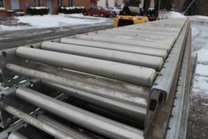 2 Gravity Roller Bed Conveyor Sections Lot 15 12 Inch Wide Each X 8 Ft Long