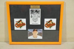 lot 11 image: Framed and Signed Boog Powell Baltimore Orioles Display