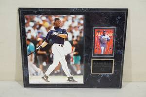 lot 14 image: Ken Griffey Jr Photo and Card Plaque