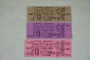lot 22 image: 1963 Cassius Clay vs Doug Jones Boxing Match Telecast Original Tickets