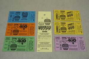 lot 26 image: 1996 Original NASCAR Racing Tickets