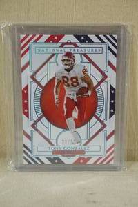 lot 62 image: 2020 Panini National Treasures Tony Gonzalez Card - 0911