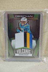 lot 65 image: 2020 Panini Obsidian Volcanic Joshua Kelley 4 Color Patch Card - 1350