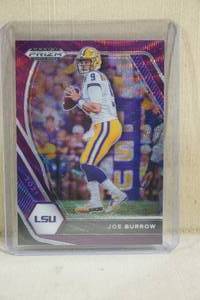 lot 66 image: 2021 Panini Prizm Draft Picks Joe Burrow Refractor Card