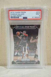 lot 76 image: 2015 Panini Prizm Damian Lillard Silver Prizm - PSA 9
