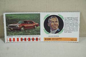 lot 96 image: 1968 American Oil Winners Circle 1968 Camaro and Julius Boros Game Card