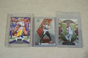 lot 97 image: 3 Joe Burrow Rookie Cards - Mosaic, Select, Playoff