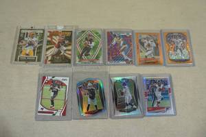 lot 100 image: Football Card Inserts and Parallels - Rodgers, Hill, Mayfield, Brady, Carr