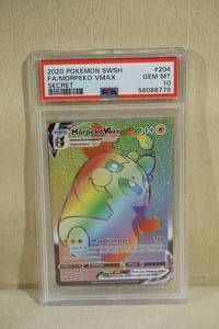 lot 169 image: 2020 Pokemon SWSH Full Art Morpeko VMAX Secret Rare Card - PSA 10