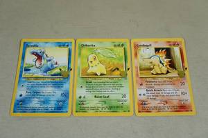 lot 177 image: Large Format Pokemon Celebrations Cards - Totodile, Chikorita, Cyndaquil