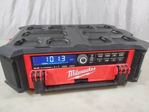 lot 11 image: Milwaukee M18 Lithium-Ion Cordless PACKOUT RadioSpeaker with Built-In Charger