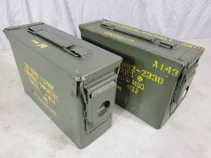 lot 32 image: Pair of 30 Cal. US Military Ammo Cans