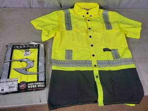 lot 44 image: 2 New Medium High Vis ANSI Work Shirts