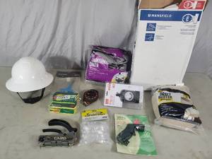 lot 52 image: Hardhat, Toilet Seat, Tools, AC Cover, and More