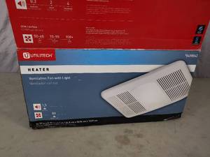 lot 74 image: New Bathroom Exhaust Fan with Heater - Missing Grille  Light