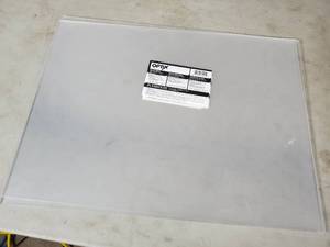 lot 83 image: 2 New Sheets of Plaskolite Optix Clear Acrylic Sheet 18 in. x 24 in. x .100 inch thickness.