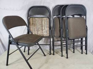 lot 93 image: 5 Cushioned Folding Chairs