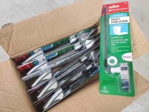 lot 116 image: New Case Quantity of 10 Fluidmaster Universal Toilet Tank Lever - Chrome