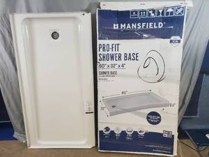 lot 9 image: 60 x 32 inch Pro-Fit Shower Base - Chipped Porcelain Coating