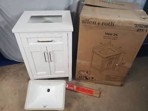 lot 3 image: New Allen  Roth 24 inch Bathroom Vanity - Sink Is Loose