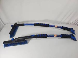 lot 25A image: 2 New Telescoping Snow Broom  Ice Scrapers