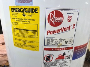 Rheem Model 22VRP75 P Gas Hot Water Heater