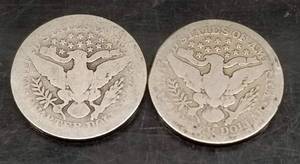2 BARBER QUARTERS 1904 1916-D