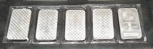 5 X 1 OZ .999 FINE SILVER BARS SEALED