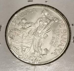 1947 PANAMA 1 BALBOA KM13 MELT .7735 TROY OZ PURE SILVER