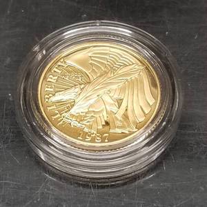 1987 2 COIN WEST POINT US CONSTITUTION SET .2419 OZ PURE GOLD .77 OZ SILVER