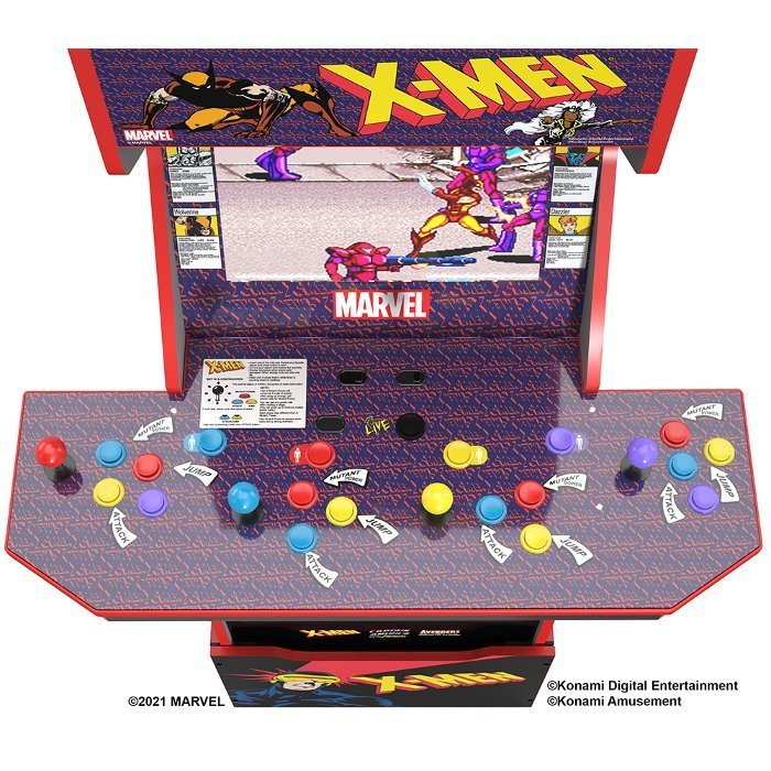 lot 2 image: Arcade1Up X-Men 4 Player Arcade Machine (with Riser & Stool) - Unassembled
