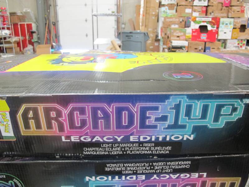 lot 508 image: New in Distressed Box - Arcade1Up - Pac-Man Legacy 12-in-1 Arcade w Riser - Unassembled