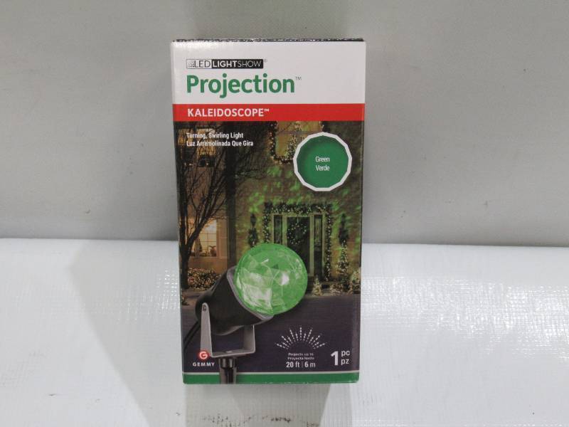 lot 938 image: Gemmy Green Lightshow Projection Kaleidoscope Outdoor Yard Stake Holiday Decoration