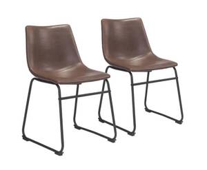 lot 421 image: Zuo Smart Vintage Espresso, Black Polyurethane Dining Side Chair Set of 2