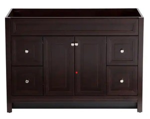 lot 428 image: Home Decorators Collection Brinkhill 48 in. W x 34 in. H x 22 in. D Bath Vanity Cabinet Only in Chocolate